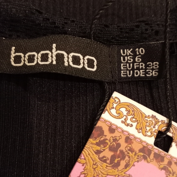 Boohoo Maternity V-Neck Lace Trim Midi Dress NWT - Picture 8 of 10